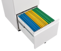 Metal 2 Drawer Mobile File Cabinet With Lock, Under Desk Office Steel Filing Cabinet, 25.6''H Legal Letter Size Files Storage Cabinet,White Filing Cabinets 1 2 Drawers White Office Mobile Steel