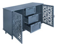 2 Door 3 Drawer Cabinet, American Furniture, Suitable For Bedroom, Living Room, Study Blue Particle Board