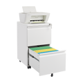Metal 2 Drawer Mobile File Cabinet With Lock, Under Desk Office Steel Filing Cabinet, 25.6''H Legal Letter Size Files Storage Cabinet,White Filing Cabinets 1 2 Drawers White Office Mobile Steel