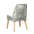 Grey And Weathered Wash Woven Back Side Chairs Set Of 2 Cushion Solid Grey Dining Room Foam Spot Clean Coastal Dining Chairs Mango Solid Back Woven Rope