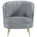 Grey And Gold Upholstered Tufted Chair Grey Primary Living Space Contemporary,Modern Eucalyptus Foam Velvet