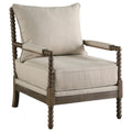 Beige And Natural Removable Back Accent Chair Beige Light Brown Primary Living Space Traditional Foam Fabric