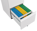 Metal 2 Drawer Mobile File Cabinet With Lock, Under Desk Office Steel Filing Cabinet, 25.6''H Legal Letter Size Files Storage Cabinet,White Filing Cabinets 1 2 Drawers White Office Mobile Steel