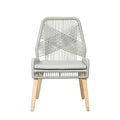 Grey And Weathered Wash Woven Back Side Chairs Set Of 2 Cushion Solid Grey Dining Room Foam Spot Clean Coastal Dining Chairs Mango Solid Back Woven Rope