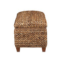 Amber Woven Banana Leaf Storage Trunk Amber Brown Bedroom Solid Coastal Wood