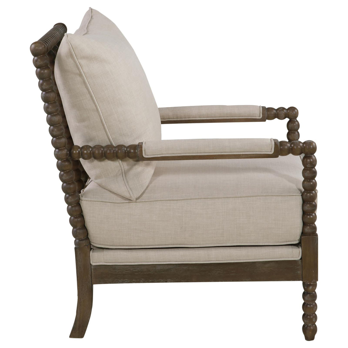 Beige And Natural Removable Back Accent Chair Beige Light Brown Primary Living Space Traditional Foam Fabric