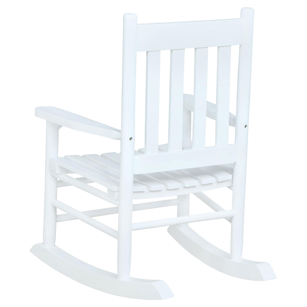 White Slat Back Youth Rocking Chair White White Primary Living Space Wipe Clean Transitional Rocking Chairs Acacia Slat Back Wood