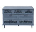 7 Drawer Cabinet, American Furniture, Suitable For Bedroom, Living Room, Study Blue Particle Board
