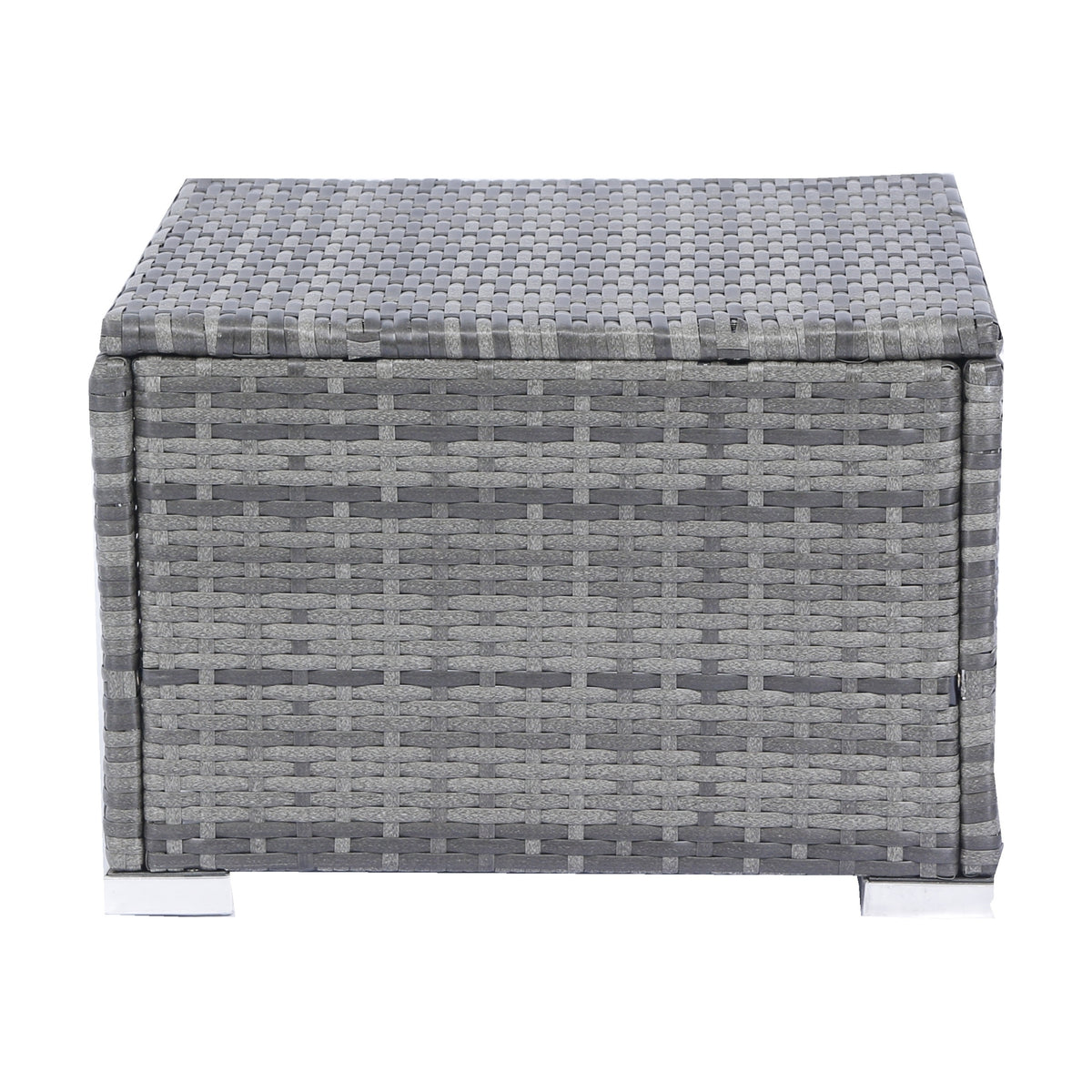 8 Piece Patio Sectional Wicker Rattan Outdoor Furniture Sofa Set With One Storage Box Under Seat And Cushion Box Grey Wicker Black Cushion Clear Glass Top Yes Complete Patio Set Black Grey Rust Resistant Frame Mildew Resistant Cushion Garden & Outdoor