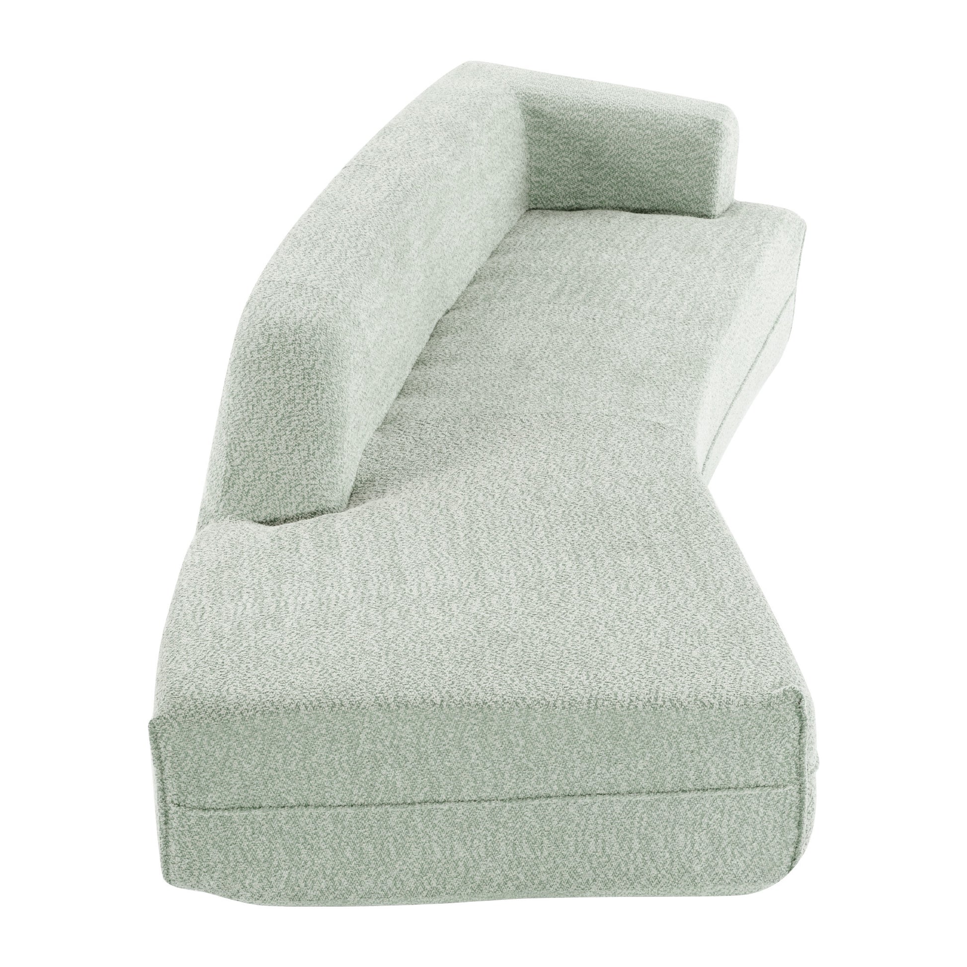 109.4" Curved Chaise Lounge Modern Indoor Sofa Couch For Living Room, Green Old Sku:Wf313109Aaf Green Boucle