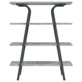 Cement And Gunmetal 3 Shelf Rectangular Bookcase 4 Cement Grey Gray Geometric Vertical Office Open Back Wood Contemporary,Modern Wood