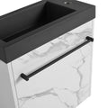 20'' Floating Wall Mounted Bathroom Vanity With Resin Sink & Soft Close Cabinet Door White Black 1 1 Soft Close Doors Bathroom Wall Mounted Modern Plywood