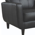Black Track Arm Accent Chair Black Primary Living Space Contemporary,Modern Rubberwood Foam Faux Leather