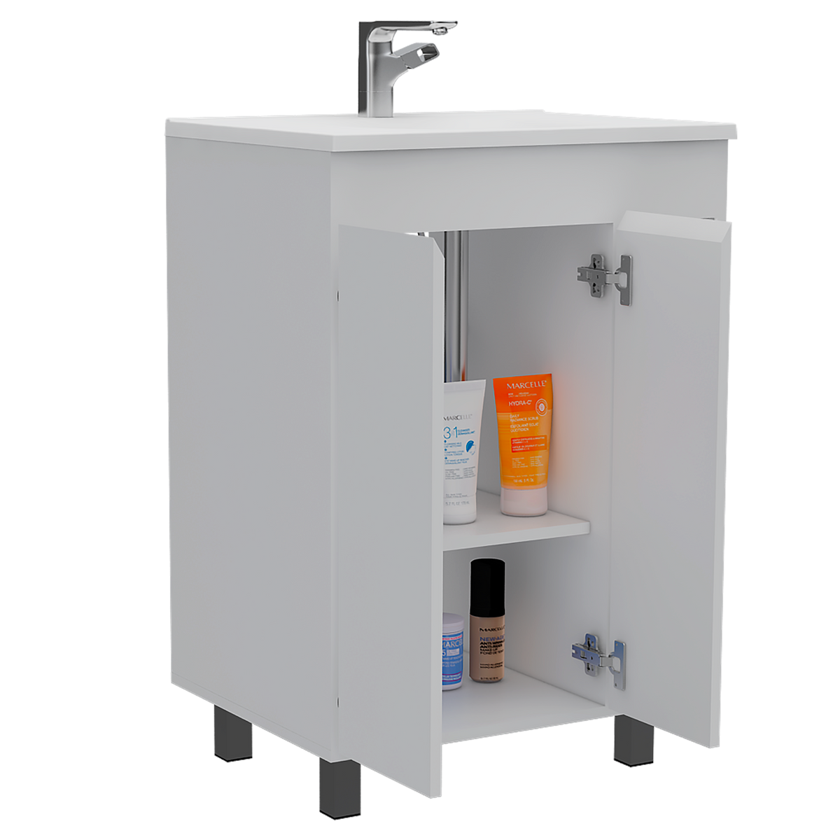 Vanity Akron, Bathroom, White White Particle Board Particle Board