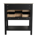 30 Inch Bathroom Vanity With Sink And 2 Soft Close Drawers, Golden Handle Bvb01030Bctg Bl9075B Black Chestnut Bathroom Modern Plywood