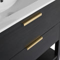 30 Inch Bathroom Vanity With Sink And 2 Soft Close Drawers, Golden Handle Bvb01030Bctg Bl9075B Black Chestnut Bathroom Modern Plywood