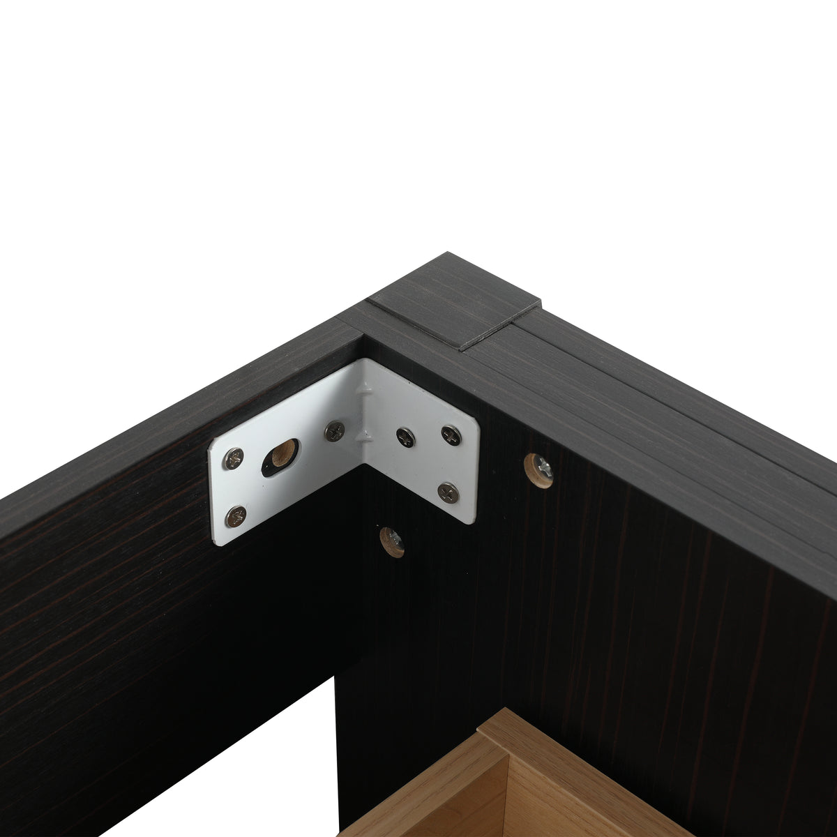 30 Inch Bathroom Vanity With Sink And 2 Soft Close Drawers, Golden Handle Bvb01030Bctg Bl9075B Black Chestnut Bathroom Modern Plywood