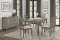 Weathered Gray Finish Rustic Style Dining Set 7Pc Table And 6 Side Chairs Set Padded Seat Transitional Wooden Furniture Wood Gray Seats 6 Wood Dining Room Rustic,Transitional 4 Leg Rectangular Dining Table With Chair Wood