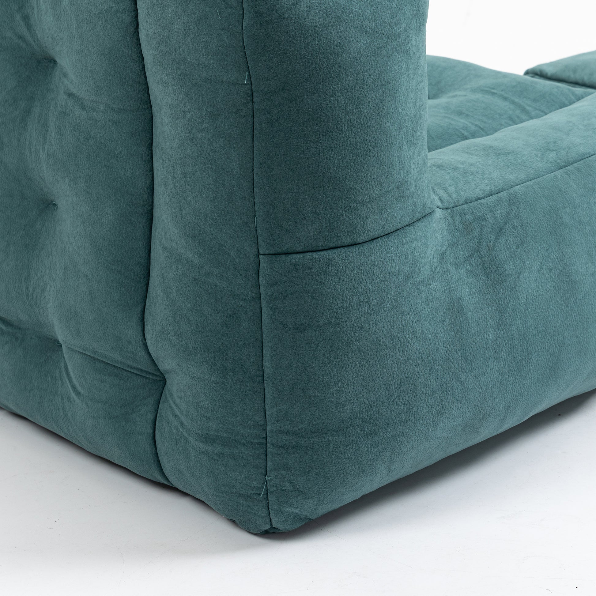 Fluffy Bean Bag Chair, Comfortable Bean Bag For Adults And Children, Super Soft Lazy Sofa Chair With Memory Foam And Ottoman, Indoor Modern Focus Bean Bag Chair For Living Room, Bedroom, Apartment Green Velvet