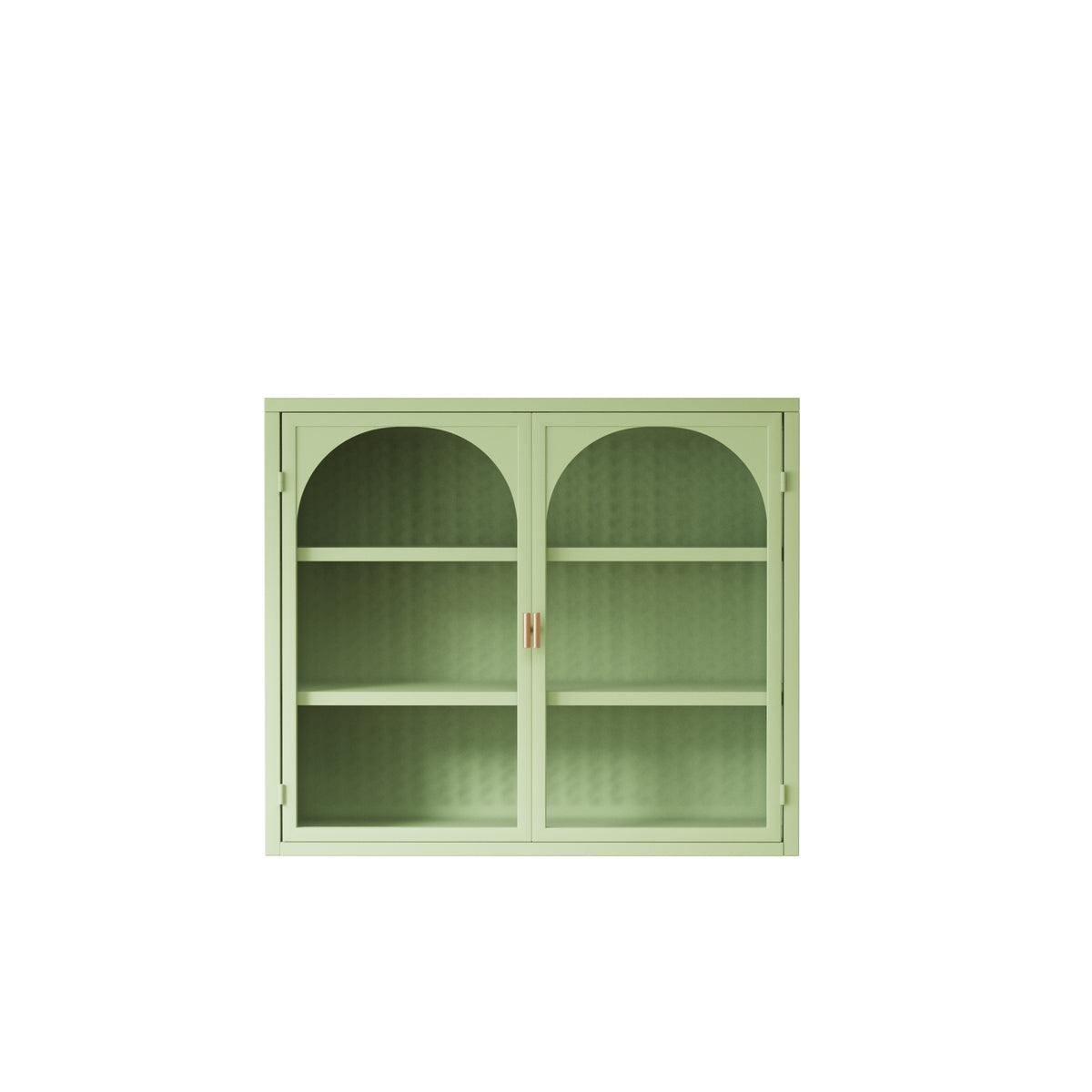 27.56"Glass Doors Modern Two Door Wall Cabinet With Featuring Three Tier Storage For Entryway Living Room Bathroom Dining Room,Wall Cabinet With Characteristic Woven Pattern,Green Green Metal