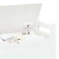 Kids Toy Box Chest, White Rubber Wood Toy Box For Boys Girls, Large Storage Cabinet With Flip Top Lid Safety Hinge, Toy Storage Organizer Trunk For Nursery, Playroom White Mdf