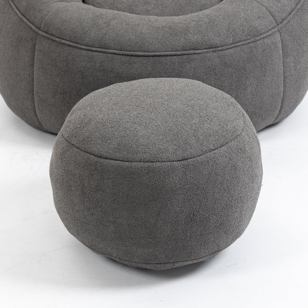Bedding Bean Bag Sofa Chair High Pressure Foam Bean Bag Chair Adult Material With Padded Foam Padding Compressed Bean Bag With Footrest Grey Microfiber