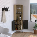 Corner Bar Cabinet Leverkusen, Living Room, Aged Oak Black Multicolor Particle Board Particle Board
