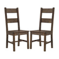 Rustic Golden Brown Ladder Back Dining Chairs Set Of 2 Solid Brown Brown Dining Room Wipe Clean Farmhouse,Rustic Side Chair Rubberwood Ladder Back Wood