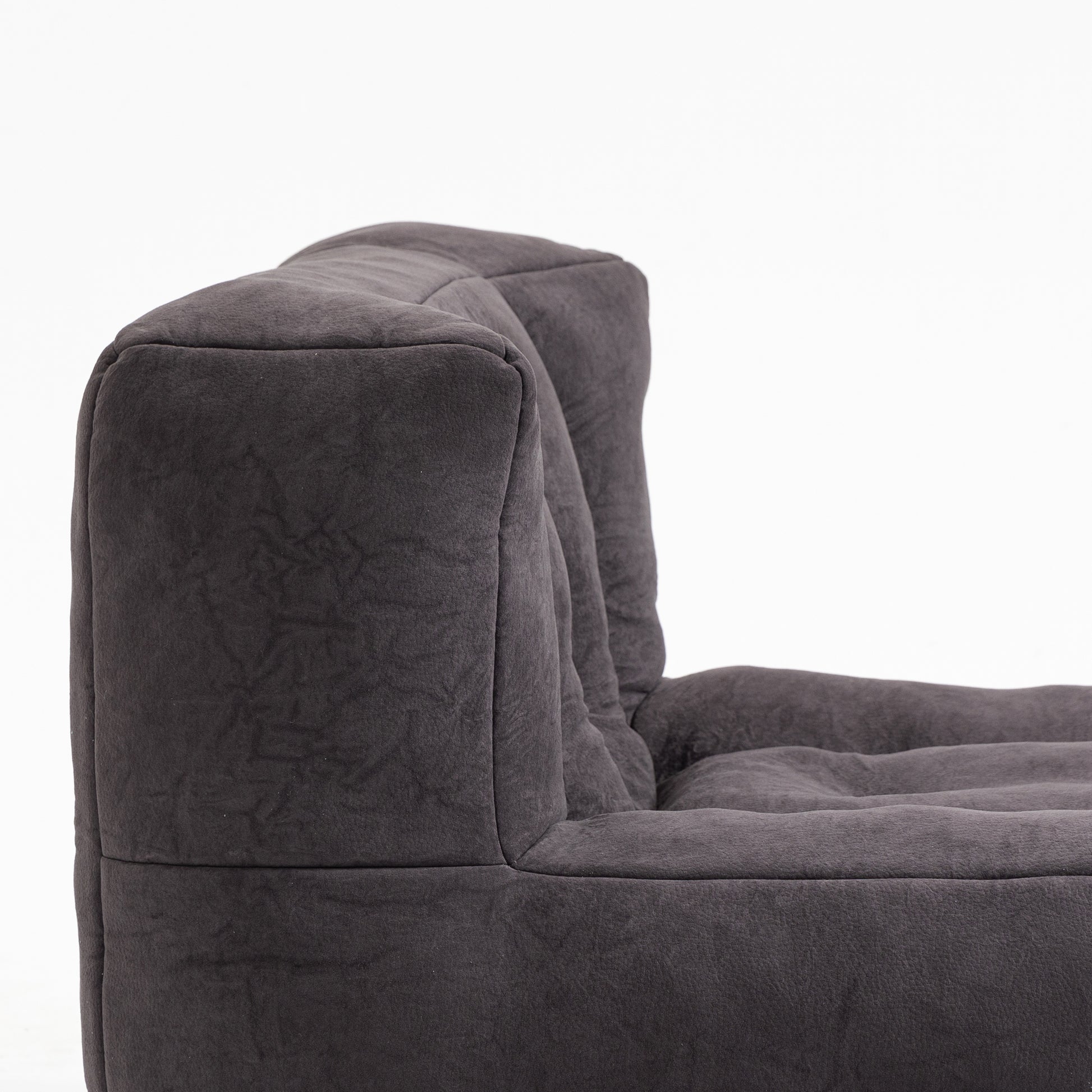 Fluffy Bean Bag Chair, Comfortable Bean Bag For Adults And Children, Super Soft Lazy Sofa Chair With Memory Foam And Ottoman, Indoor Modern Focus Bean Bag Chair For Living Room, Bedroom, Apartment Black Velvet