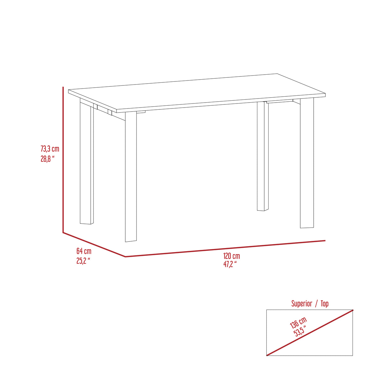 Writing Desk Bobex, Office, Mahogany Mahogany Particle Board Particle Board