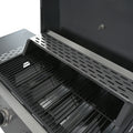 Propane Gas Grill 4 Burner Barbecue Grill, Stainless Steel 34,000 Btu Patio Garden Barbecue Grill With Two Shelves, Lid, Wheels And Bottle Opener Black Iron