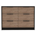 4 Drawer Double Dresser Maryland, Bedroom, Black Pine Multicolor Particle Board Particle Board