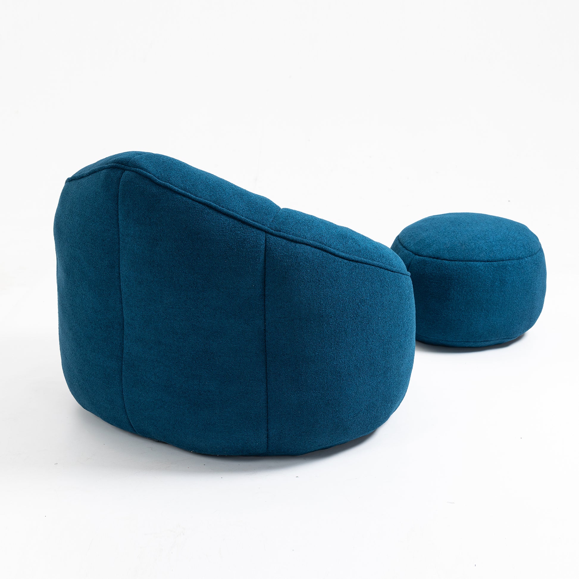 Bedding Bean Bag Sofa Chair High Pressure Foam Bean Bag Chair Adult Material With Padded Foam Padding Compressed Bean Bag With Footrest Blue Microfiber