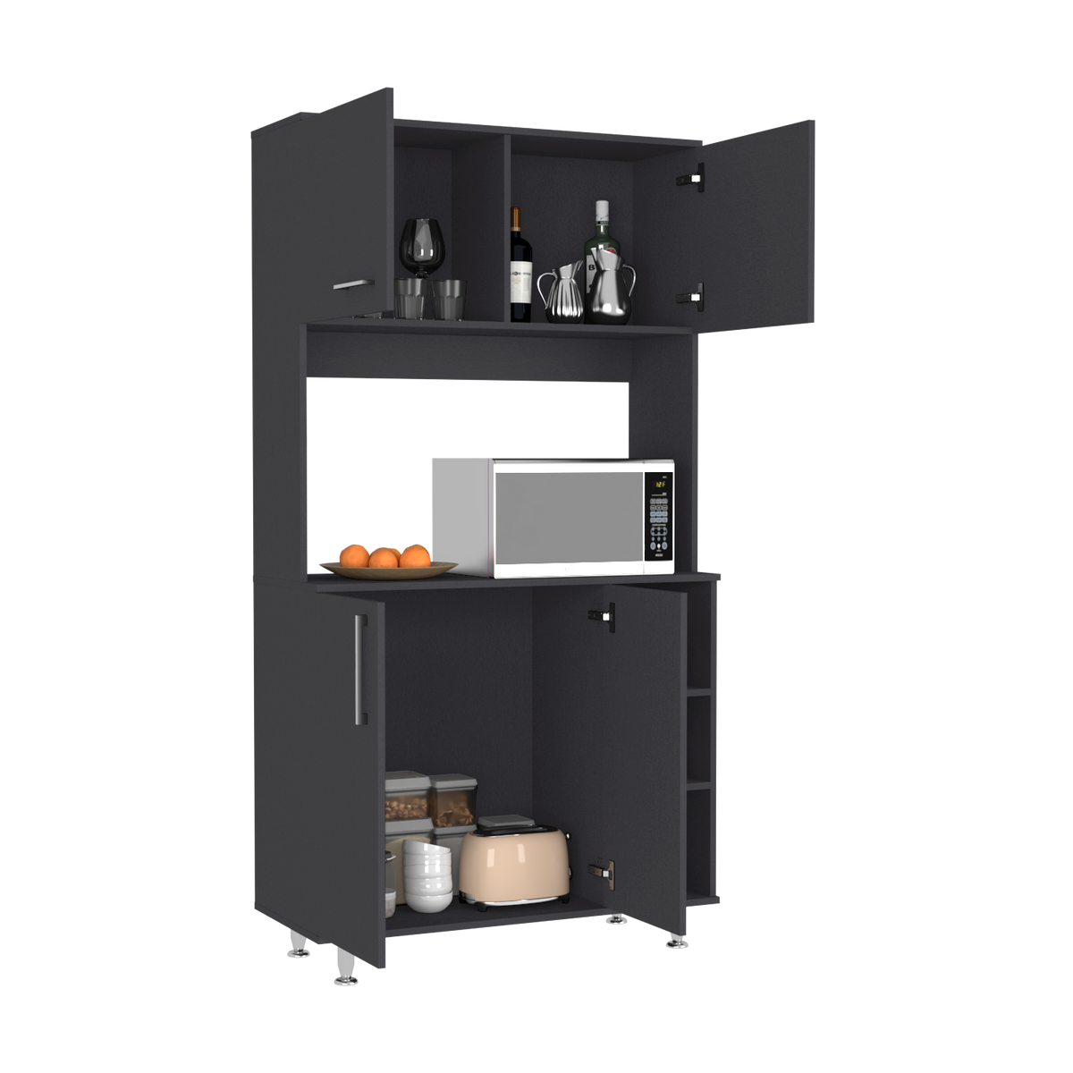 Pantry Cabinet Delaware, Kitchen, Black Black Particle Board Particle Board