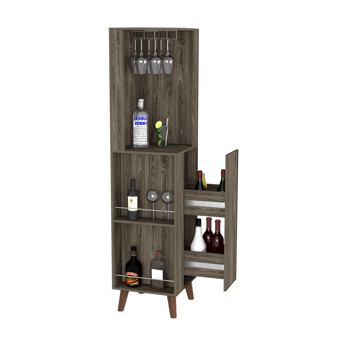 Corner Bar Cabinet Plex, Living Room, Dark Brown Dark Brown Particle Board Particle Board