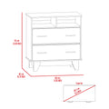 Double Drawer Dresser Arabi, Bedroom, Light Gray White Light Gray Particle Board Particle Board