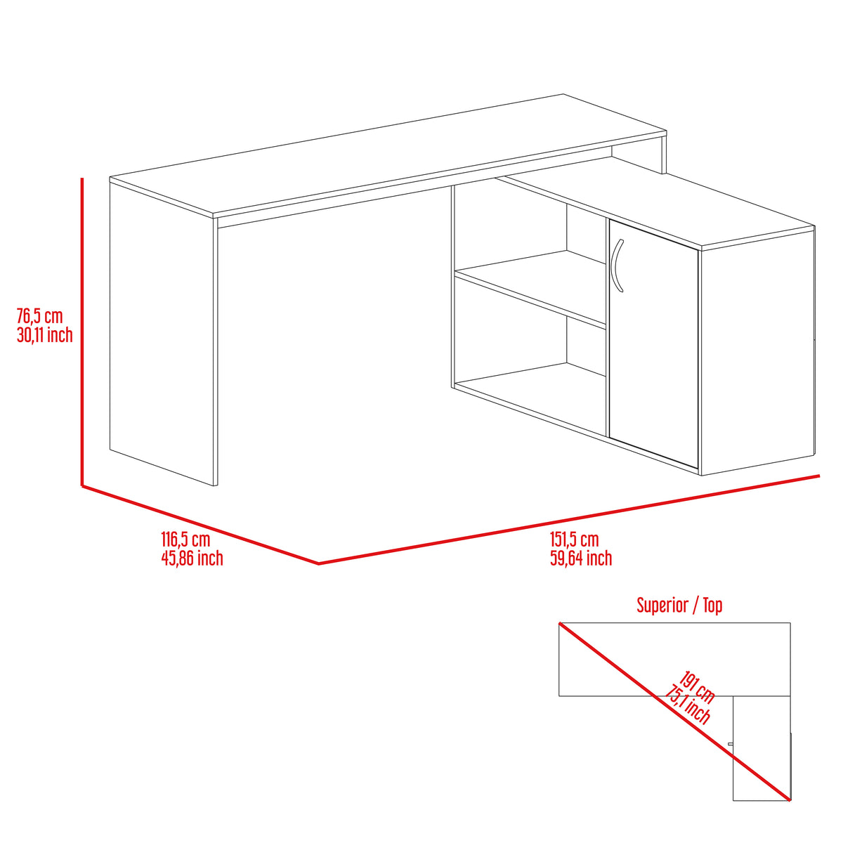 L Shaped Desk Desti, Office, Light Oak Light Oak Particle Board Particle Board