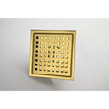 6 Inch Grid Shower Floor Drain Brushed Gold Stainless Steel