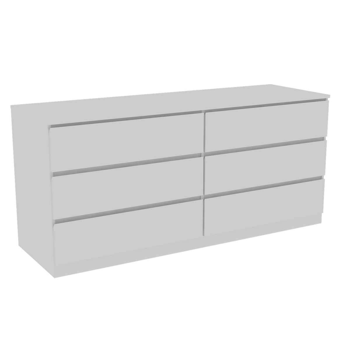 6 Drawer Double Dresser Tronx, Bedroom, White White Particle Board Particle Board