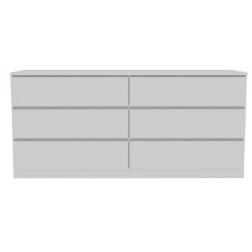 6 Drawer Double Dresser Tronx, Bedroom, White White Particle Board Particle Board