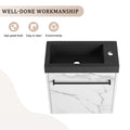 20'' Floating Wall Mounted Bathroom Vanity With Resin Sink & Soft Close Cabinet Door White Black 1 1 Soft Close Doors Bathroom Wall Mounted Modern Plywood