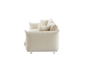 87'' Oversized Loveseat Sofa For Living Room, Sherpa Sofa With Metal Legs, 3 Seater Sofa, Solid Wood Frame Couch With 2 Pillows, For Apartment Office Living Room White White Foam Fabric