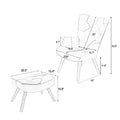 Accent Chair With Ottoman, Living Room Chair And Ottoman Set, Comfy Side Armchair For Bedroom, Creative Splicing Cloth Surface Blue Solid Wood