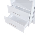 Twin Size Murphy Bed With Open Shelves And Storage Drawers,Built In Wardrobe And Table, White Twin White Solid Wood Mdf