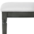 7 Piece Dining Table With 4 Trestle Base And 6 Upholstered Chairs With Slightly Curve And Ergonomic Seat Back Gray Upholstered Chair Wood Gray Seats 6 Wood Dining Room Distressed Finish American Design,Antique Trestle Rectangular Dining Table With Chair