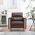1 Seater Sofa For Living Room Brown Pu Pu