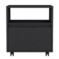 Milford 2 Piece Bedroom Set, Nightstand Dresser, Black Black Particle Board Particle Board