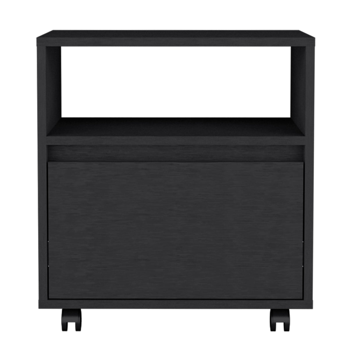 Milford 2 Piece Bedroom Set, Nightstand Dresser, Black Black Particle Board Particle Board
