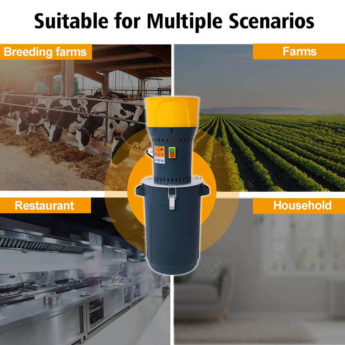 25L Grain Mill Grinder Electric Corn Grinder, Grain Mills Mill Flour Mills Molino De Maiz, Farm Home Electric Grinder For Corn Grain Feed, Wheat Grinder With 5 Grinder Sieves 1Wrench Dark Gray Steel