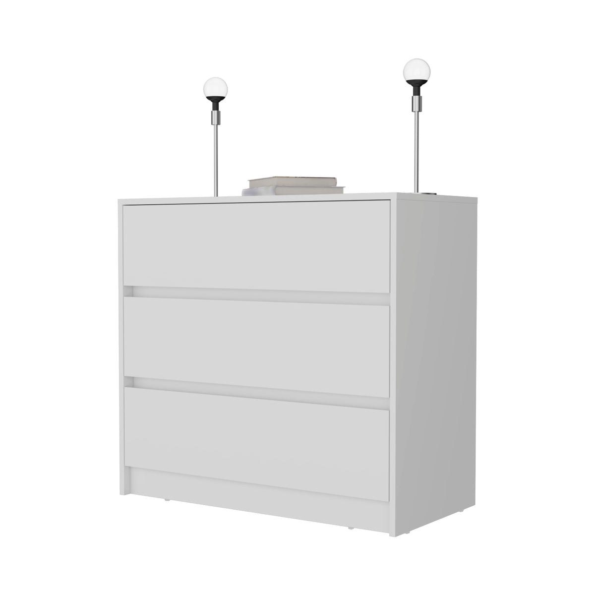 Milford 2 Piece Bedroom Set, Nightstand Dresser, White White Particle Board Particle Board